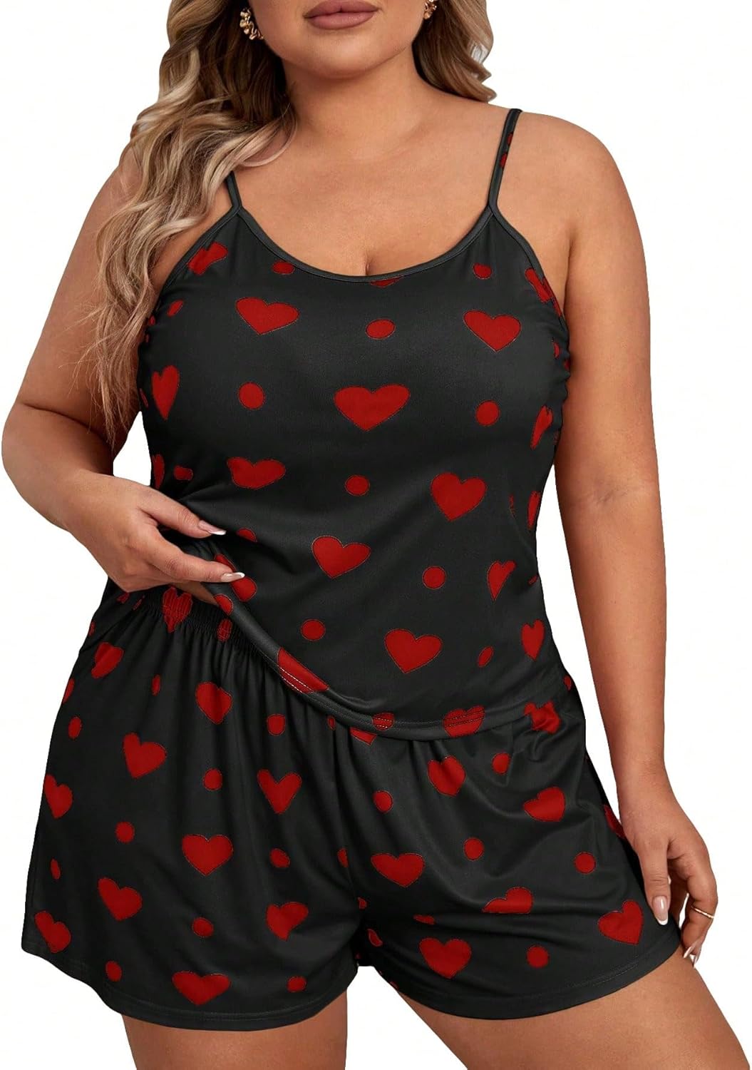 Cherry Bliss Satin Cami & Shorts Nightwear Set