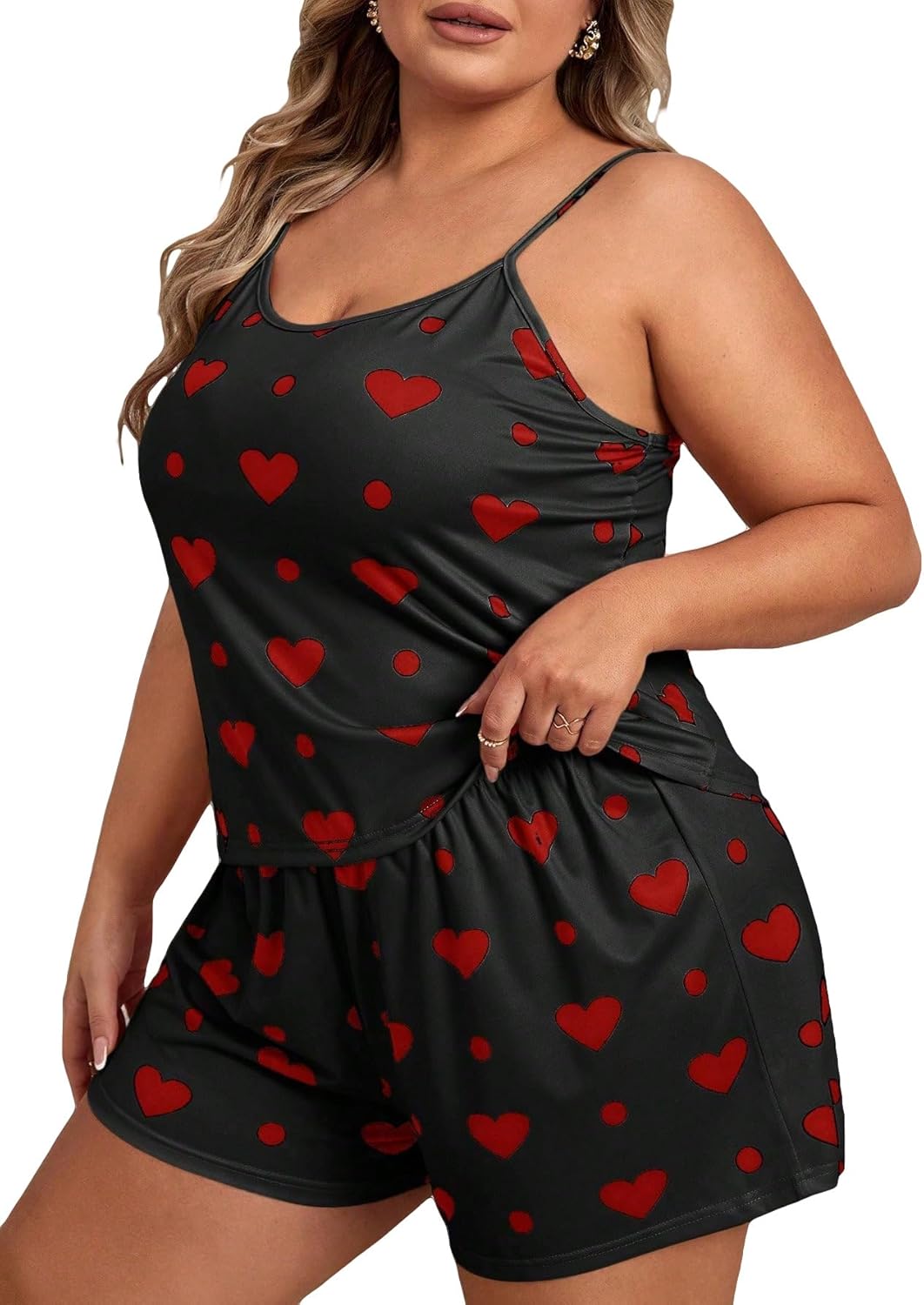 Cherry Bliss Satin Cami & Shorts Nightwear Set